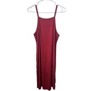 Love J Burnt Orange Ribbed Sleeveless Bodycon Maxi Dress Size 1XL